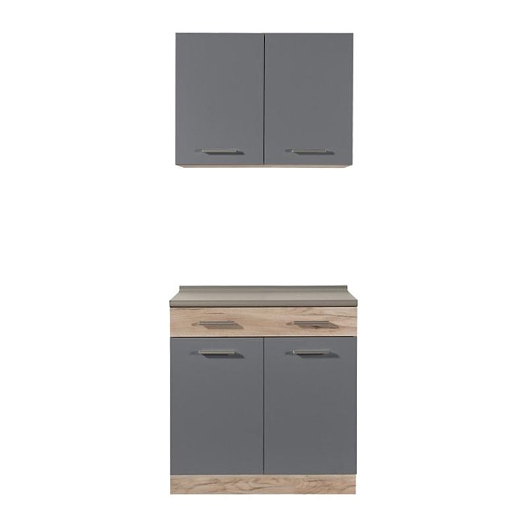ΚΟΥΖΙΝΑ DALILA 80 GREY OAK / ΓΚΡΙ 80x51,5x206,5εκ 11008359