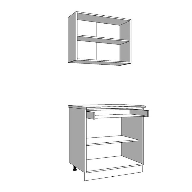 ΚΟΥΖΙΝΑ DALILA 80 GREY OAK / ΓΚΡΙ 80x51,5x206,5εκ 11008359