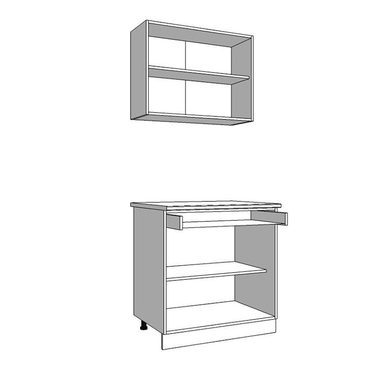 ΚΟΥΖΙΝΑ DALILA 80 GREY OAK / ΛΕΥΚΟ 80x51,5x206,5εκ 11008358