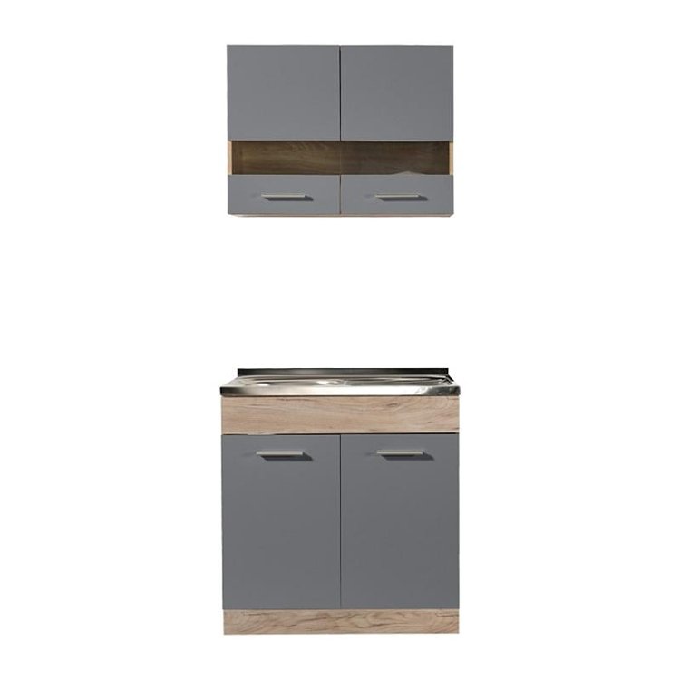 ΚΟΥΖΙΝΑ DALILA 80S GREY OAK / ΓΚΡΙ 80x51,5x206,5εκ 11008361