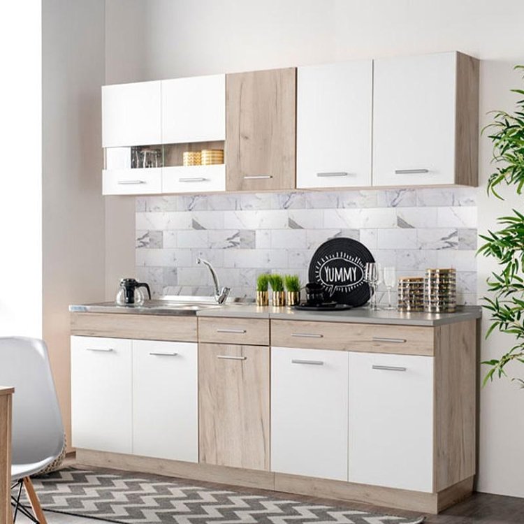 ΚΟΥΖΙΝΑ DALILA 80S GREY OAK / ΛΕΥΚΟ 80x51,5x206,5εκ 11008360