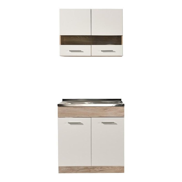 ΚΟΥΖΙΝΑ DALILA 80S GREY OAK / ΛΕΥΚΟ 80x51,5x206,5εκ 11008360