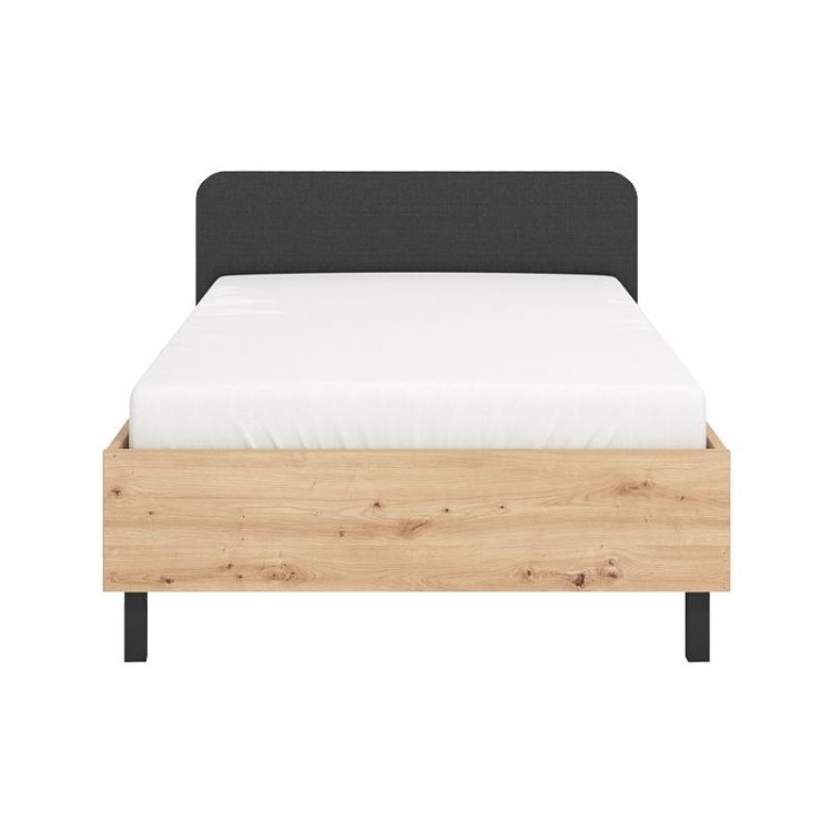 ΚΡΕΒΑΤΙ BARLETTA 120 ARTISAN ΜΕ ΓΚΡΙ ΥΦΑΣΜΑ ΜΑΥΡΑ ΠΟΔΙΑ 131x213,5x85,5εκ (120x200) 11012152