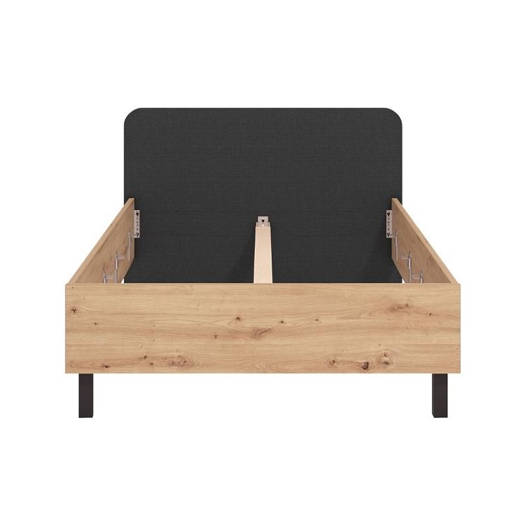 ΚΡΕΒΑΤΙ BARLETTA 120 ARTISAN ΜΕ ΓΚΡΙ ΥΦΑΣΜΑ ΜΑΥΡΑ ΠΟΔΙΑ 131x213,5x85,5εκ (120x200) 11012152