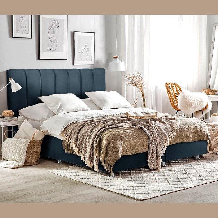 ΚΡΕΒΑΤΙ Elina BLUE RAF ΜΕ ΑΠΟΘΗΚΕΥΤΙΚΟ ΧΩΡΟ 162x208x130εκ ΓΙΑ ΣΤΡΩΜΑ 160x200εκ 828-222-159