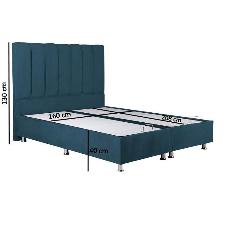 ΚΡΕΒΑΤΙ Elina BLUE RAF ΜΕ ΑΠΟΘΗΚΕΥΤΙΚΟ ΧΩΡΟ 162x208x130εκ ΓΙΑ ΣΤΡΩΜΑ 160x200εκ 828-222-159