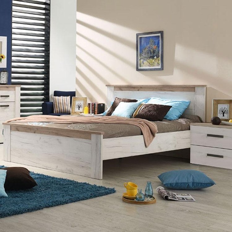 ΚΡΕΒΑΤΙ KENT BK 160 GREY OAK/WHITE OAK 167x208x100εκ 11008506