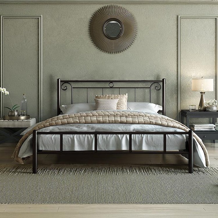 ΚΡΕΒΑΤΙ ΣΙΔΕΡΕΝΙΟ Fylliana Valery ΚΑΦΕ ΧΡΩΜΑ 100x210x99εκ (90x200εκ) 826-124-013