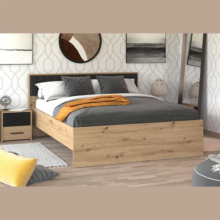 ΚΡΕΒΑΤΙ VARADERO 160 ARTISAN OAK-ΜΑΥΡΟ 175x206x92εκ 11011631