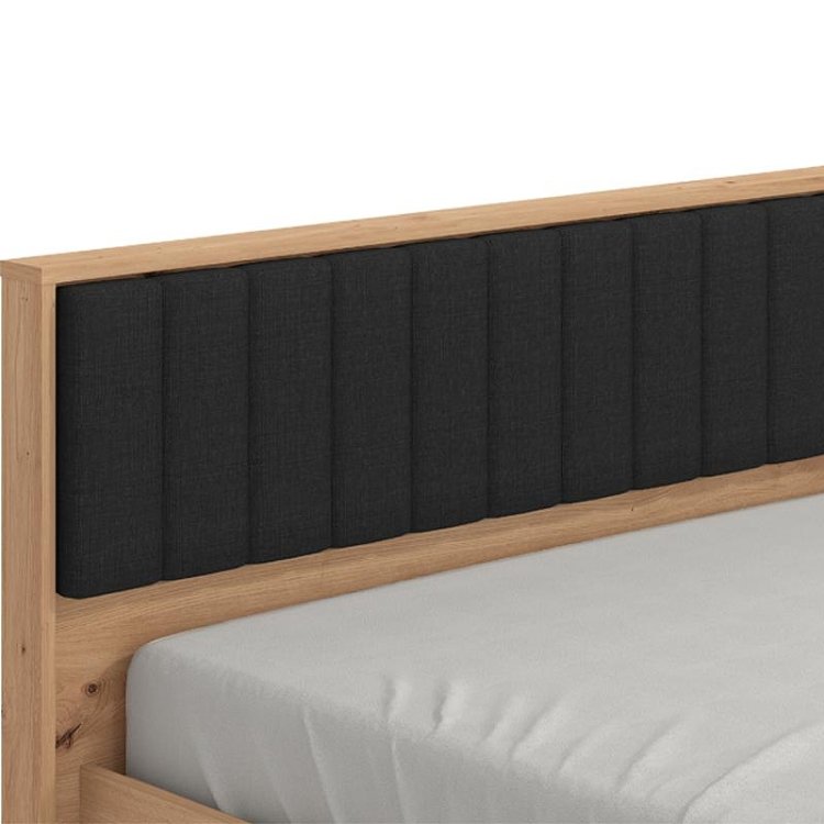 ΚΡΕΒΑΤΙ VARADERO 160 ARTISAN OAK-ΜΑΥΡΟ 175x206x92εκ 11011631