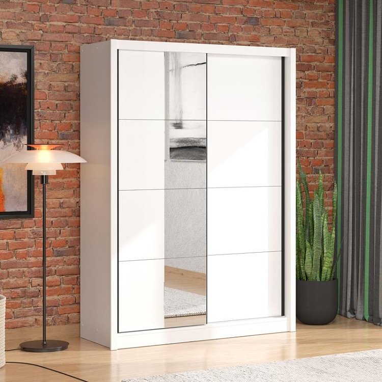 ΝΤΟΥΛΑΠΑ ΜΕ ΚΑΘΡΕΦΤΗ ALBI 150 OG ΛΕΥΚΟ ΧΡΩΜΑ 155x60x216εκ 11014153