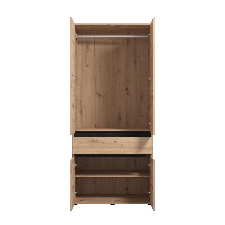 ΝΤΟΥΛΑΠΑ CORBETT 2K1F h211 ARTISAN OAK/ΜΑΥΡΟ ΜΑΤ ΧΡΩΜΑ 93x55x211εκ 11014684