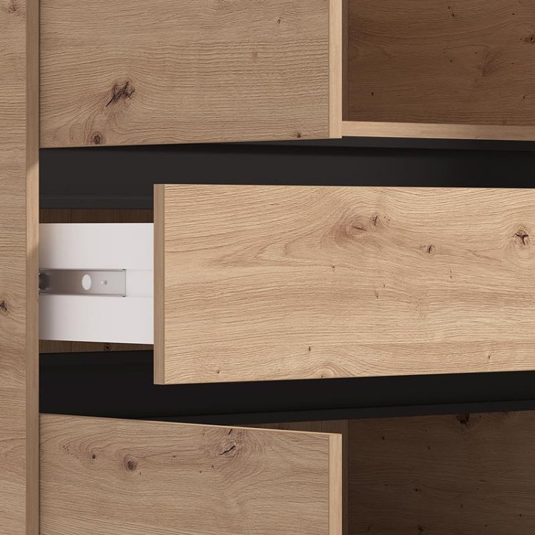 ΝΤΟΥΛΑΠΑ CORBETT 2K1F h211 ARTISAN OAK/ΜΑΥΡΟ ΜΑΤ ΧΡΩΜΑ 93x55x211εκ 11014684