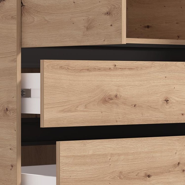 ΝΤΟΥΛΑΠΑ CORBETT 2K3F h211 ARTISAN OAK/ΜΑΥΡΟ ΜΑΤ ΧΡΩΜΑ 93x55x211εκ 11014686