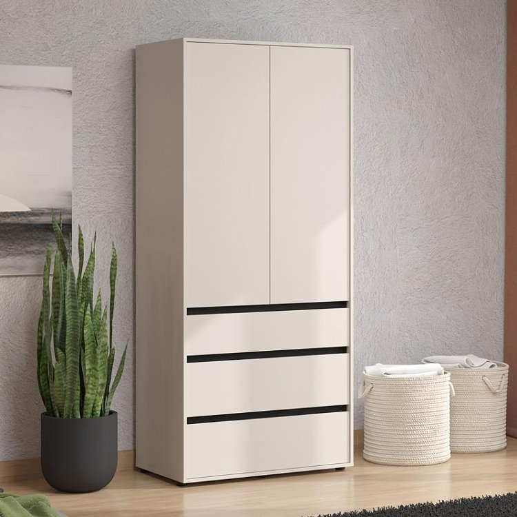 ΝΤΟΥΛΑΠΑ CORBETT 2K3F h211 CASHMERE/ΜΑΥΡΟ ΜΑΤ ΧΡΩΜΑ 93x55x211εκ 11014685