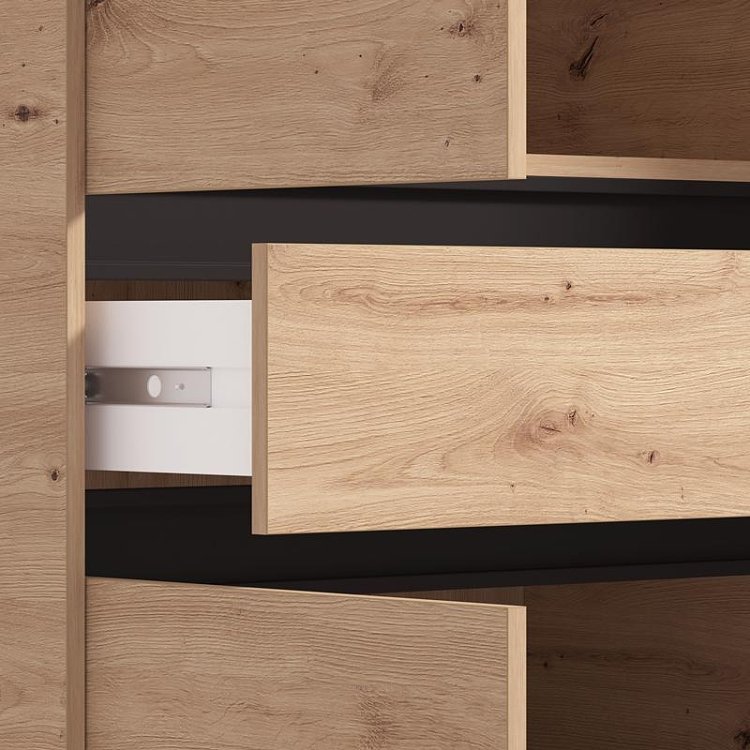 ΝΤΟΥΛΑΠΑ CORBETT 3K1F1O h211 ARTISAN OAK/ΜΑΥΡΟ ΜΑΤ ΧΡΩΜΑ 138x55x211εκ 11014291