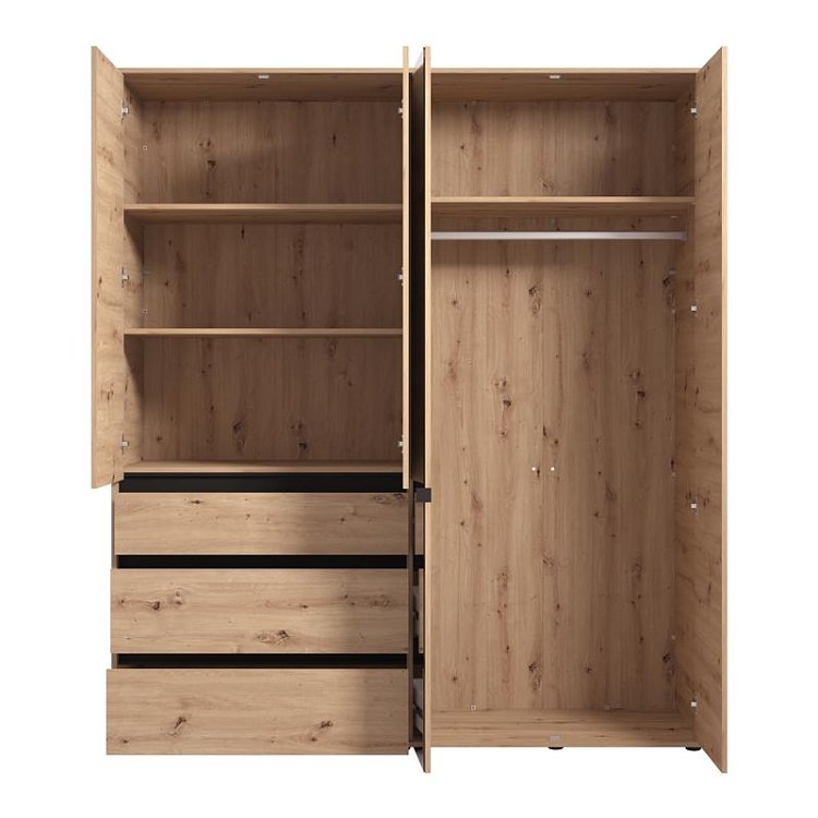 ΝΤΟΥΛΑΠΑ CORBETT 4K3F1O h211 ARTISAN OAK/ΜΑΥΡΟ ΜΑΤ ΧΡΩΜΑ 183x55x211εκ 11014097