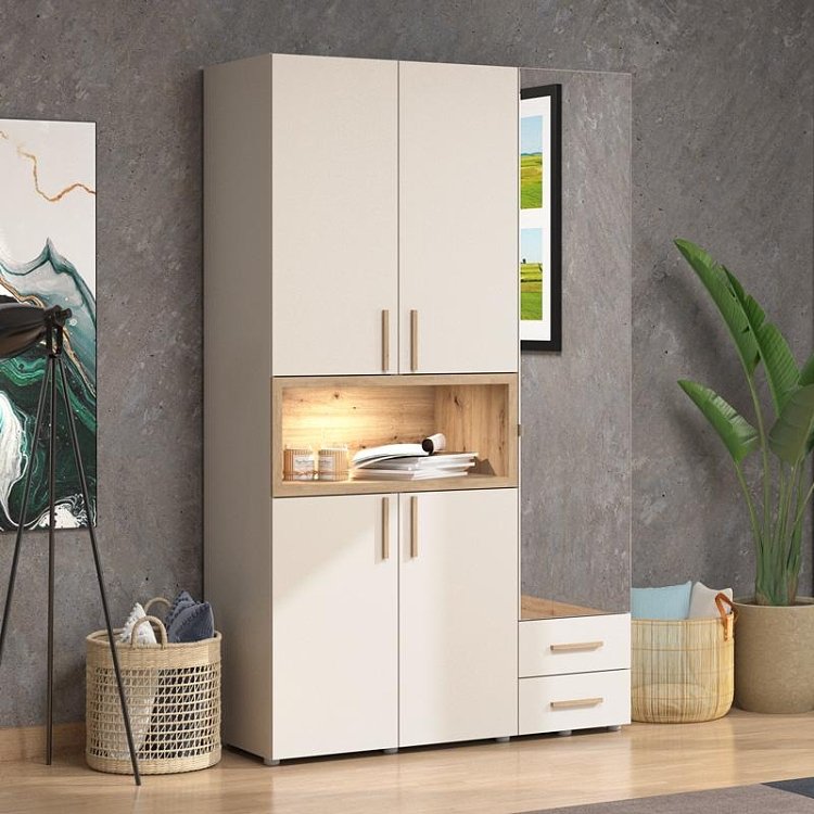 ΝΤΟΥΛΑΠΑ DONALD 3K2F1O h227 CASHMERE/ARTISAN OAK ΧΡΩΜΑ 135x57x227εκ 11014294