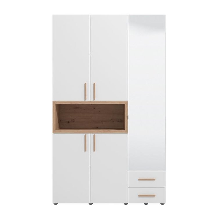 ΝΤΟΥΛΑΠΑ DONALD 3K2F1O h227 ΛΕΥΚΟ/ARTISAN OAK ΧΡΩΜΑ 135x57x227εκ 11014107