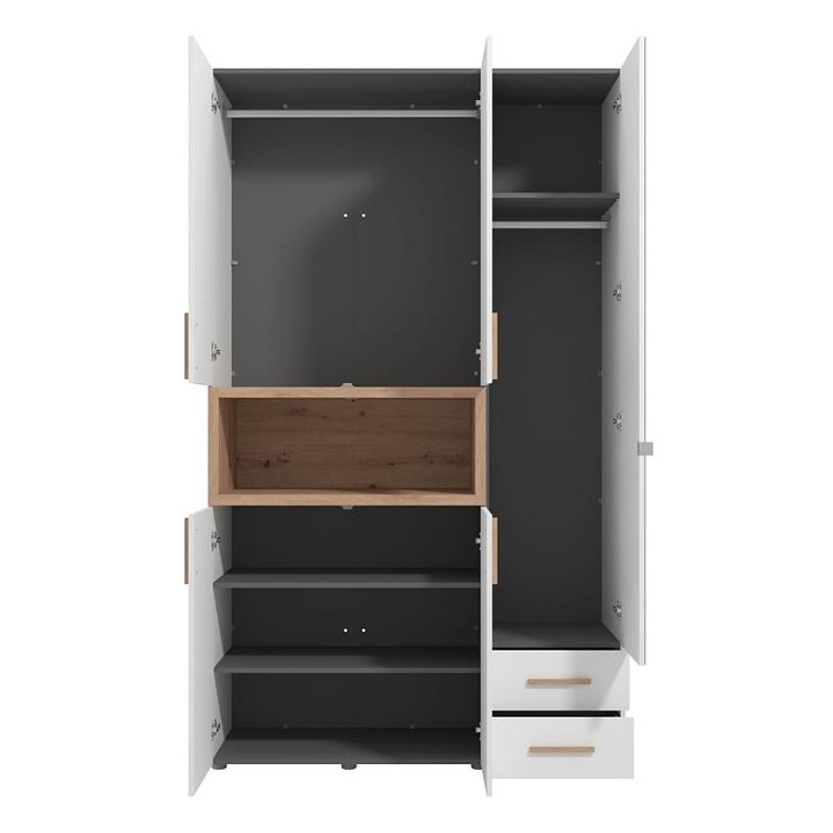 ΝΤΟΥΛΑΠΑ DONALD 3K2F1O h227 ΛΕΥΚΟ/ARTISAN OAK ΧΡΩΜΑ 135x57x227εκ 11014107
