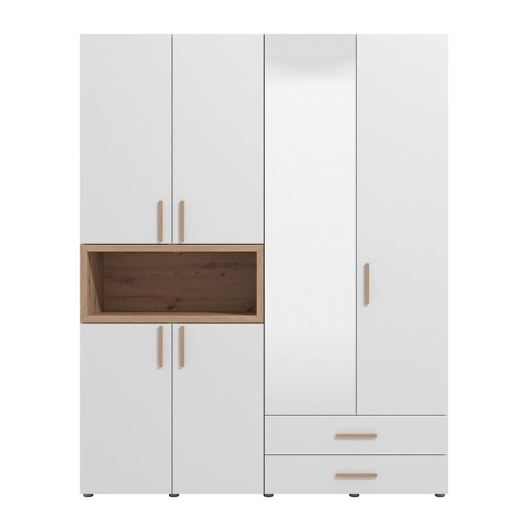 ΝΤΟΥΛΑΠΑ DONALD 4K2F1O h227 ΛΕΥΚΟ/ARTISAN OAK ΧΡΩΜΑ 179x57x227εκ 11014295
