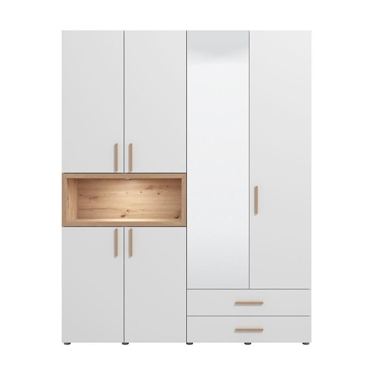 ΝΤΟΥΛΑΠΑ DONALD 4K2F1O h227 ΛΕΥΚΟ/ARTISAN OAK ΧΡΩΜΑ 179x57x227εκ 11014295