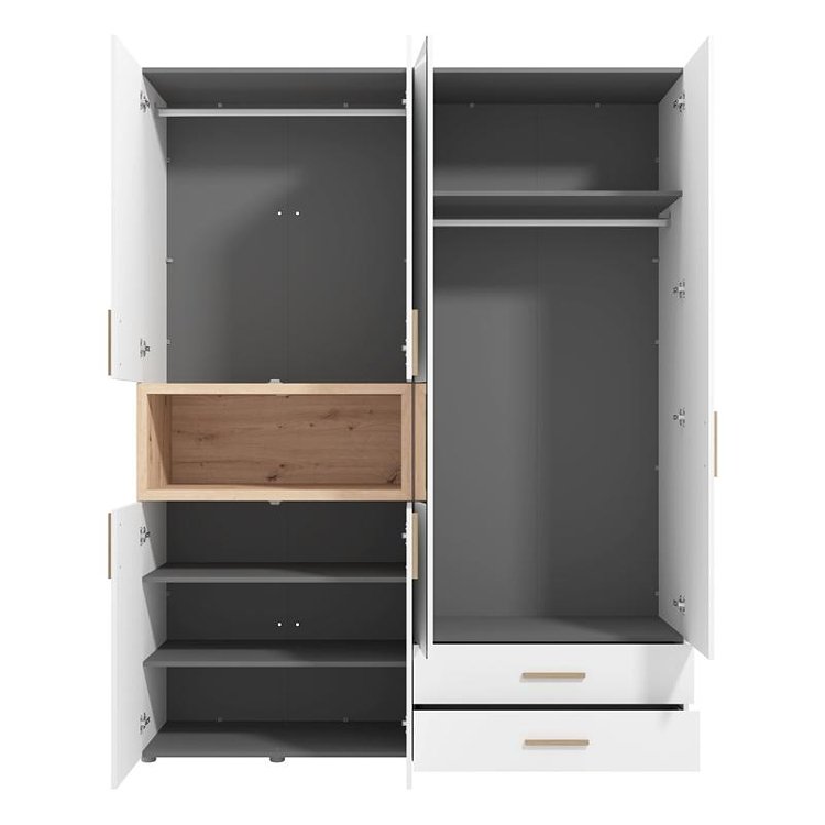 ΝΤΟΥΛΑΠΑ DONALD 4K2F1O h227 ΛΕΥΚΟ/ARTISAN OAK ΧΡΩΜΑ 179x57x227εκ 11014295