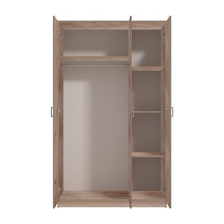 ΝΤΟΥΛΑΠΑ HANA 3K GREY OAK 120x52x205εκ 11009045