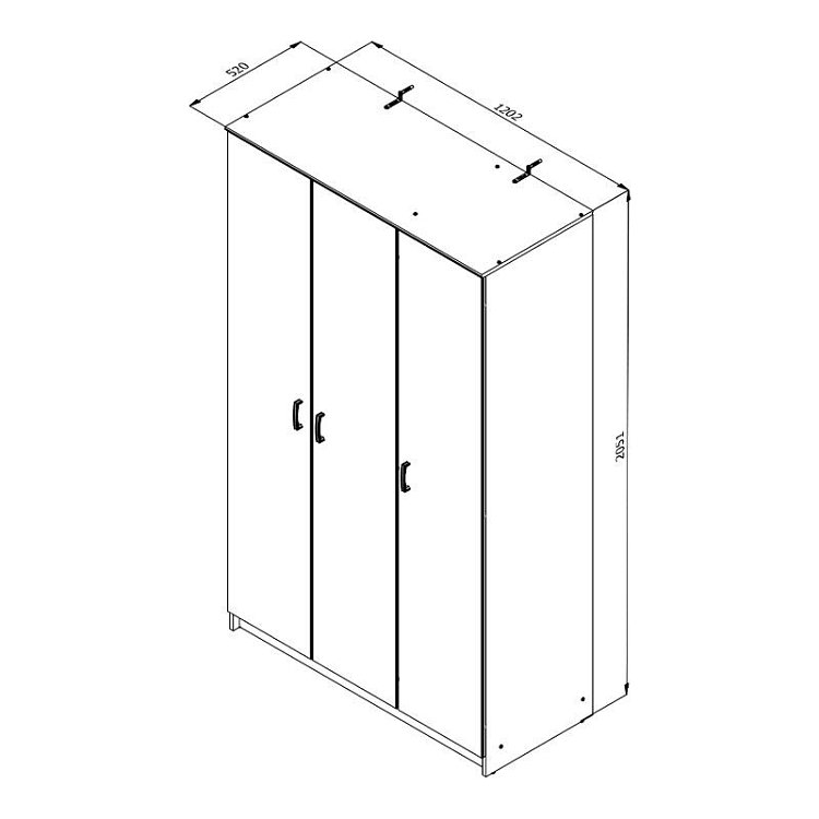 ΝΤΟΥΛΑΠΑ HANA 3K ΛΕΥΚΟ ΧΡΩΜΑ 120x52x205 11011775