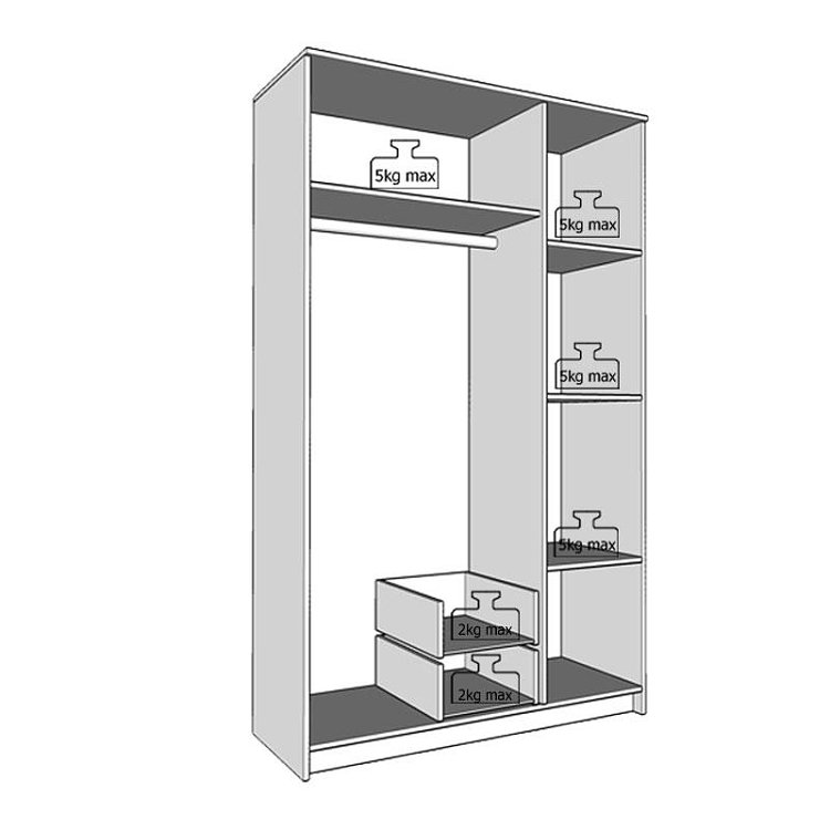 ΝΤΟΥΛΑΠΑ Hana 3Κ2FO GREY OAK 120x52x205εκ 11008713