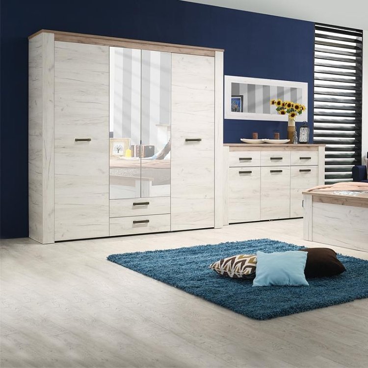 ΝΤΟΥΛΑΠΑ Kent 4K2F2O GREY OAK/WHITE OAK 199x56x207εκ 11008716