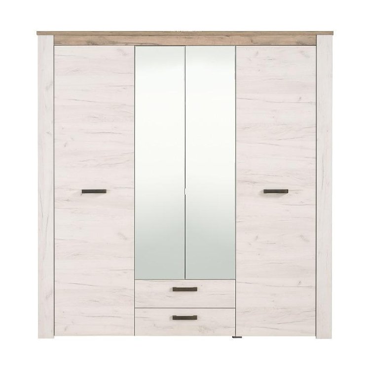 ΝΤΟΥΛΑΠΑ Kent 4K2F2O GREY OAK/WHITE OAK 199x56x207εκ 11008716