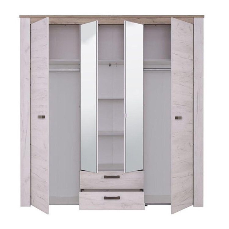 ΝΤΟΥΛΑΠΑ Kent 4K2F2O GREY OAK/WHITE OAK 199x56x207εκ 11008716