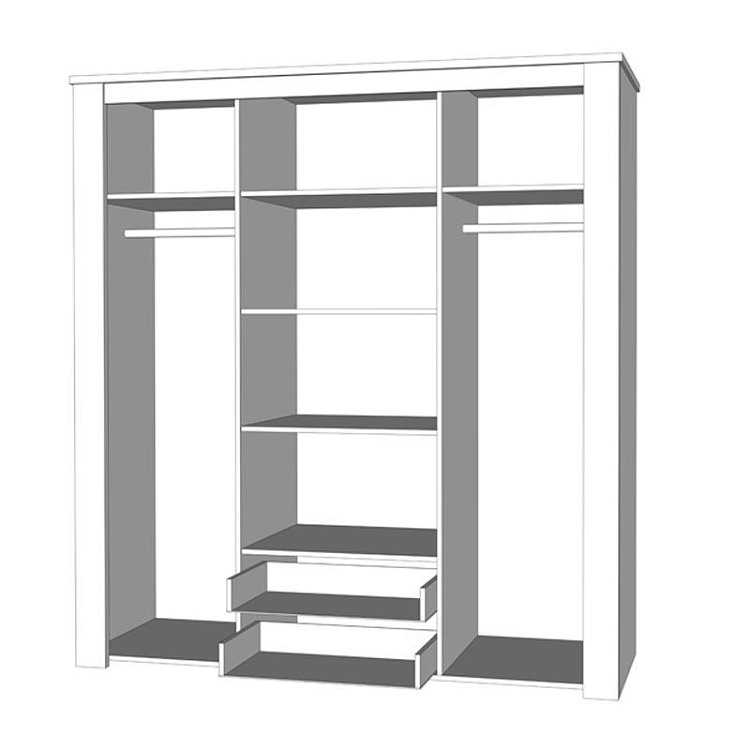 ΝΤΟΥΛΑΠΑ Kent 4K2F2O GREY OAK/WHITE OAK 199x56x207εκ 11008716