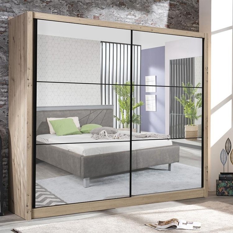 ΝΤΟΥΛΑΠΑ NAVARA ΜΕ ΚΑΘΡΕΦΤΗ 215 2 OG GREY OAK 213x60x215,5εκ 11008348