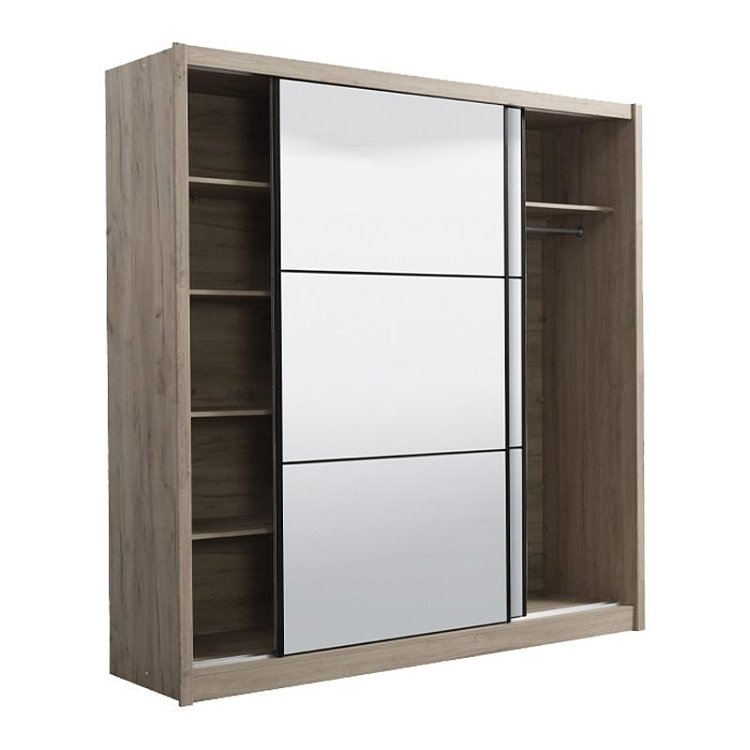 ΝΤΟΥΛΑΠΑ NAVARA ΜΕ ΚΑΘΡΕΦΤΗ 215 2 OG GREY OAK 213x60x215,5εκ 11008348
