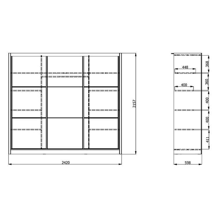 ΝΤΟΥΛΑΠΑ NAVARA ΜΕ ΚΑΘΡΕΦΤΗ 245 OG ARTISAN OAK 242x60x215,5εκ 11008281
