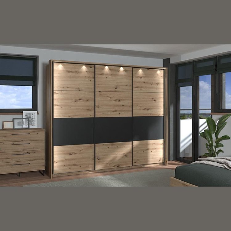 ΝΤΟΥΛΑΠΑ SARDINIA 270 ARTISAN OAK / ΜΑΥΡΟ 262.5x65.5x224εκ 11011184
