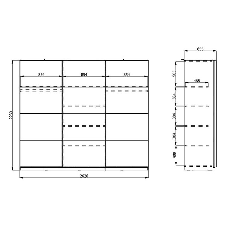 ΝΤΟΥΛΑΠΑ SARDINIA 270 ARTISAN OAK / ΜΑΥΡΟ 262.5x65.5x224εκ 11011184