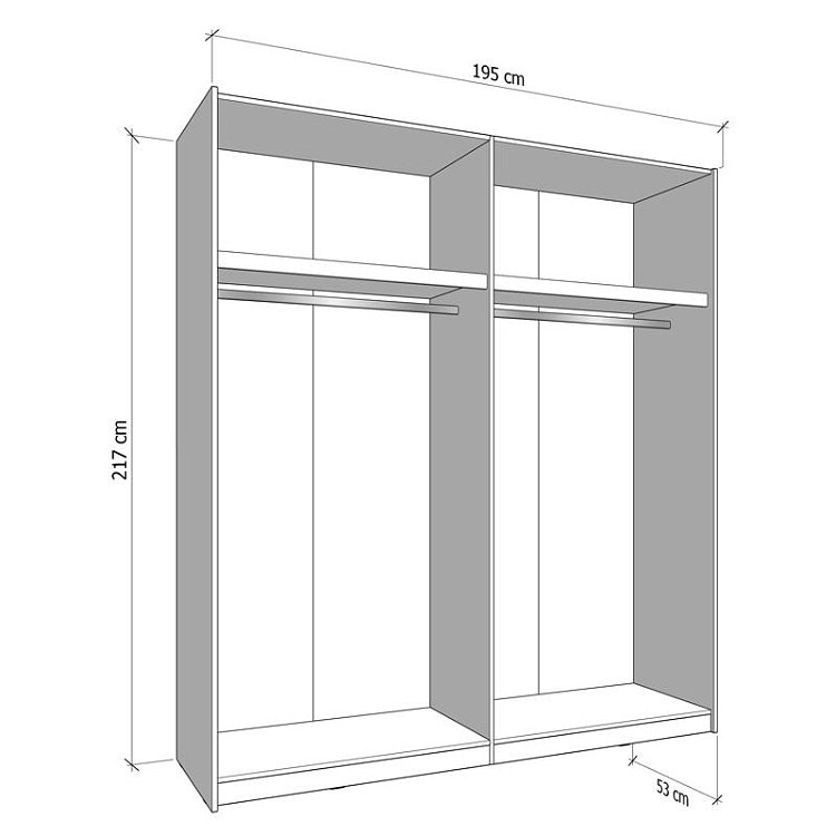 ΝΤΟΥΛΑΠΑ VEYMONT 200 OG h217 ΛΕΥΚΟ ΧΡΩΜΑ 195x61x218εκ 11014559