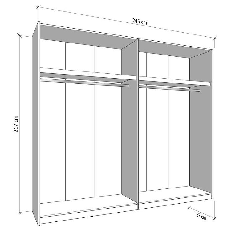 ΝΤΟΥΛΑΠΑ VEYMONT 245 OG h217 ΛΕΥΚΟ ΧΡΩΜΑ 245x61x218εκ 11014305