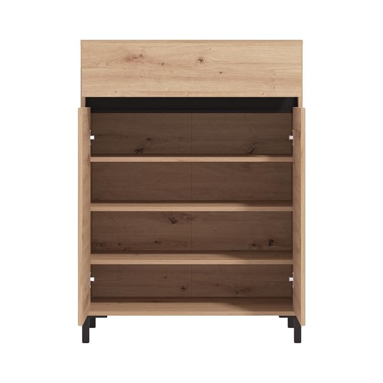 ΠΑΠΟΥΤΣΟΘΗΚΗ FLANNAN 2K1F2V ARTISAN OAK/ΜΑΥΡΟ MATT ΧΡΩΜΑ 80x40x110εκ 11014082