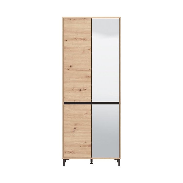 ΠΑΠΟΥΤΣΟΘΗΚΗ FLANNAN 2K4V 2OG ARTISAN OAK/ΜΑΥΡΟ MATT ΧΡΩΜΑ 80x40x205εκ 11014079