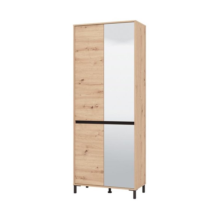 ΠΑΠΟΥΤΣΟΘΗΚΗ FLANNAN 2K4V 2OG ARTISAN OAK/ΜΑΥΡΟ MATT ΧΡΩΜΑ 80x40x205εκ 11014079