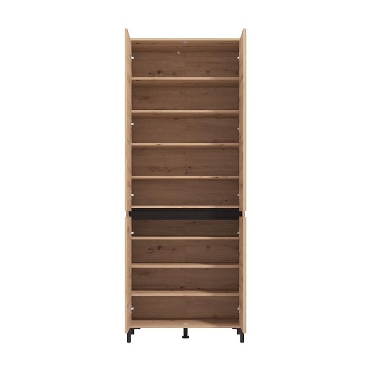 ΠΑΠΟΥΤΣΟΘΗΚΗ FLANNAN 2K4V 2OG ARTISAN OAK/ΜΑΥΡΟ MATT ΧΡΩΜΑ 80x40x205εκ 11014079