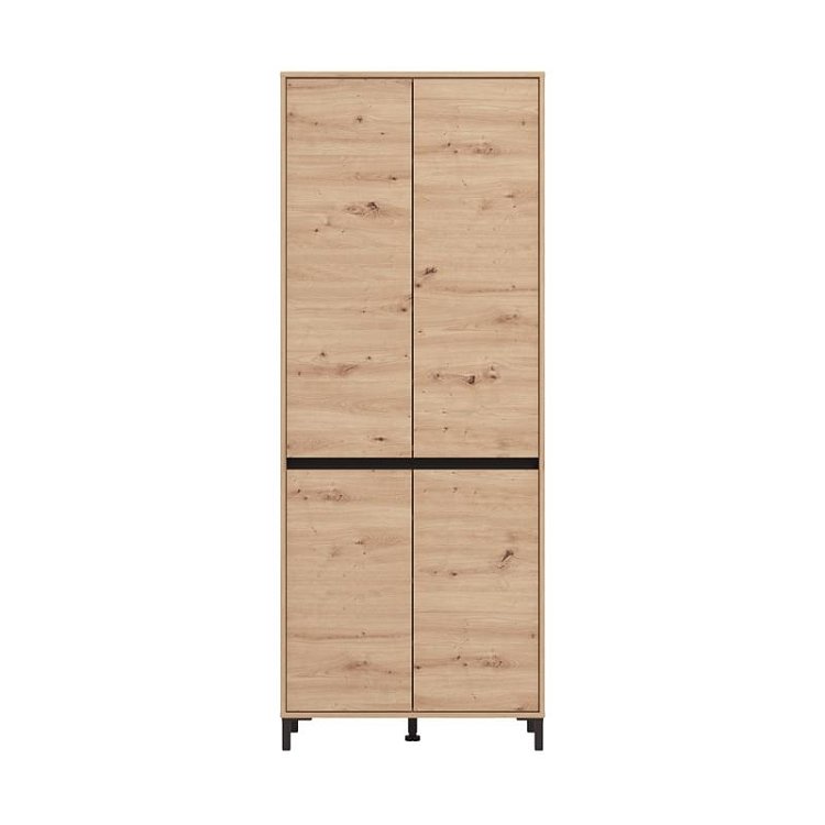 ΠΑΠΟΥΤΣΟΘΗΚΗ FLANNAN 2K4V ARTISAN OAK/ΜΑΥΡΟ MATT ΧΡΩΜΑ 80x40x205εκ 11014080