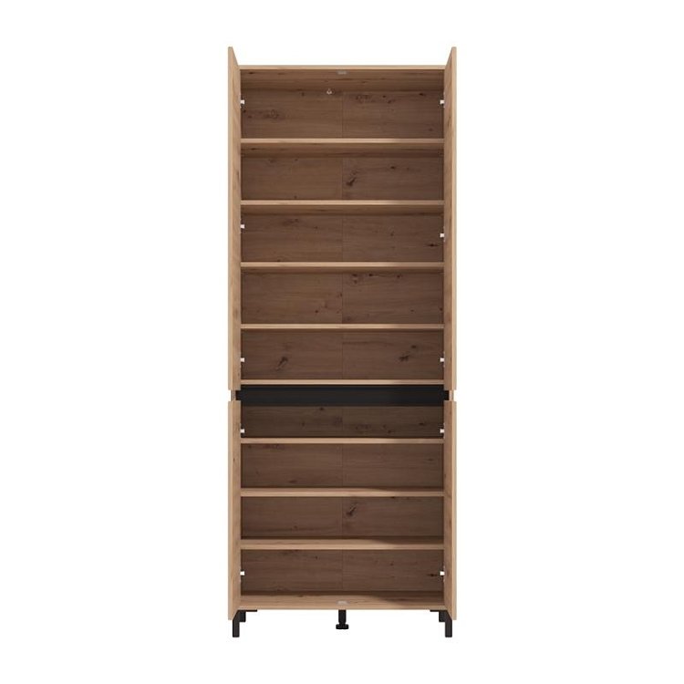 ΠΑΠΟΥΤΣΟΘΗΚΗ FLANNAN 2K4V ARTISAN OAK/ΜΑΥΡΟ MATT ΧΡΩΜΑ 80x40x205εκ 11014080