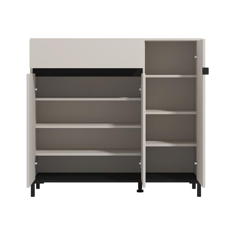 ΠΑΠΟΥΤΣΟΘΗΚΗ FLANNAN 3K1F3V CASHMERE/ΜΑΥΡΟ MATT ΧΡΩΜΑ 120x40x110εκ 11014085