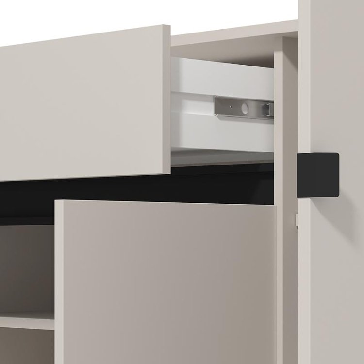 ΠΑΠΟΥΤΣΟΘΗΚΗ FLANNAN 3K1F3V CASHMERE/ΜΑΥΡΟ MATT ΧΡΩΜΑ 120x40x110εκ 11014085