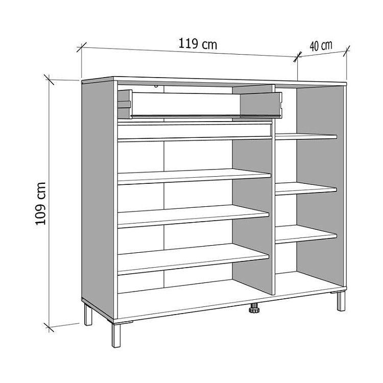 ΠΑΠΟΥΤΣΟΘΗΚΗ FLANNAN 3K1F3V CASHMERE/ΜΑΥΡΟ MATT ΧΡΩΜΑ 120x40x110εκ 11014085